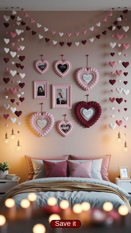 Valentines Room Decor Ideas Heart-Shaped Accents and Wall Decor