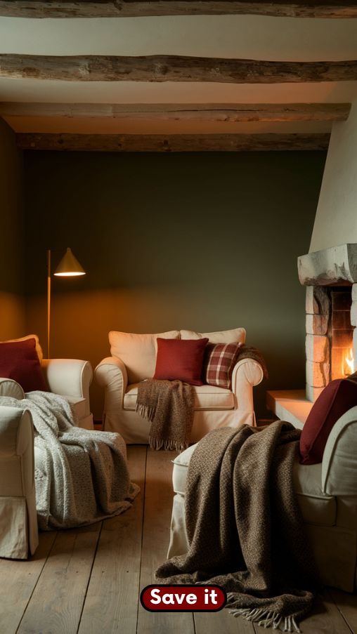 Warm Earthy Color Palette for a Cozy Winter Cabin