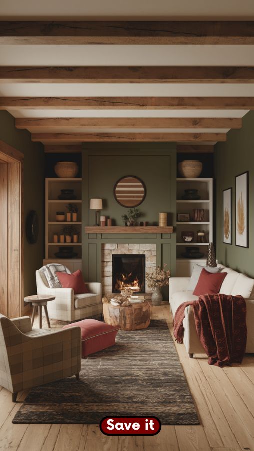 Warm Earthy Color Palette for a Cozy Winter Cabin