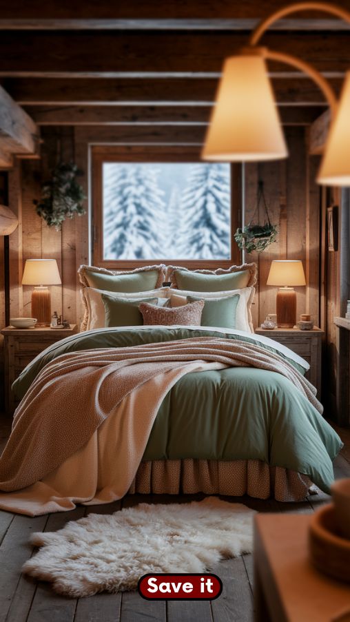Warm Winter Comfort in Cabin Bedrooms