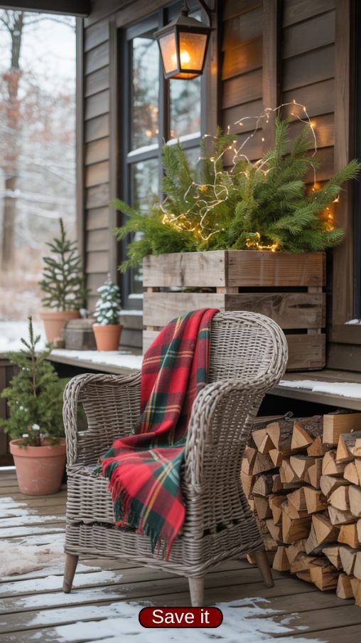 Winter Porch Decor Ideas with Layered Textures for a Cozy Look