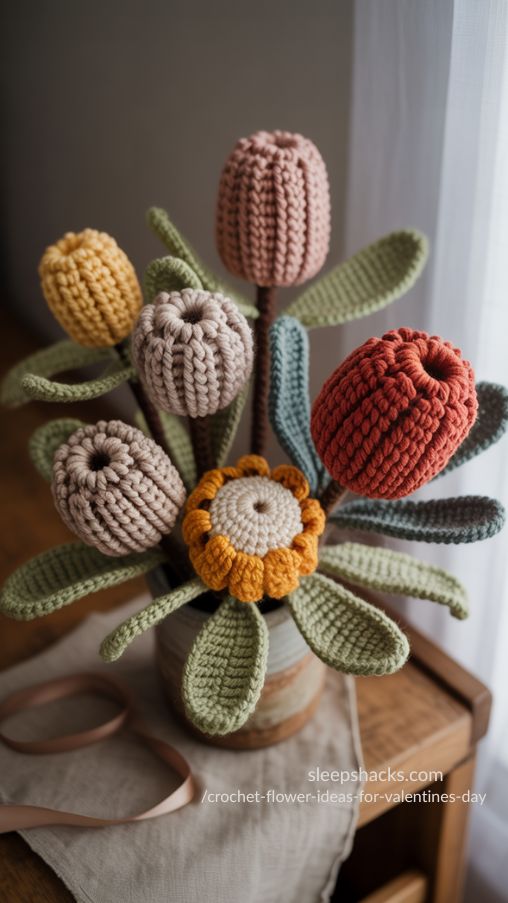 Australian Wildflower Crochet Ideas – Unique Valentines Day Flower Decor
