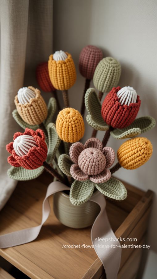 Australian Wildflower Crochet Ideas – Unique Valentines Day Flower Decor