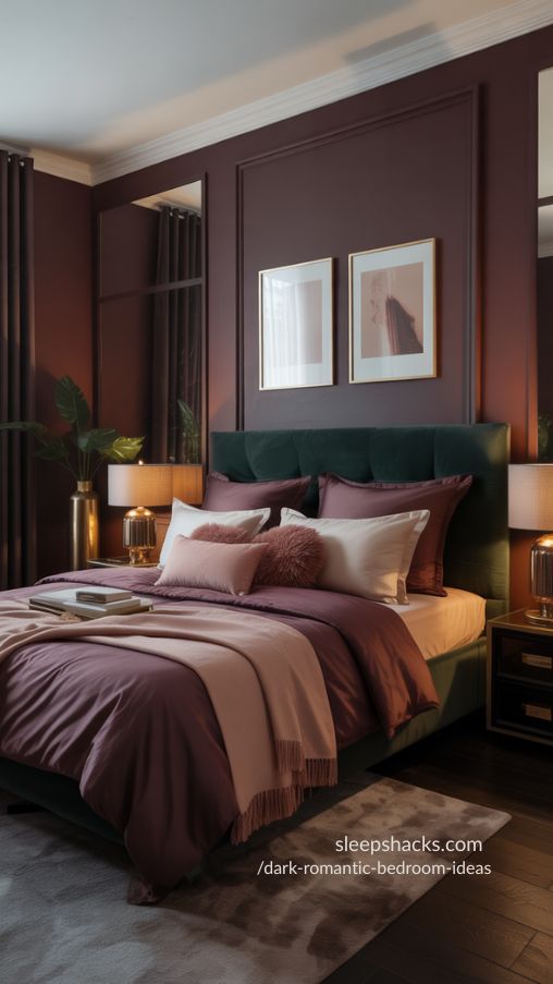 Best Colors for a Dark Romantic Bedroom – Jewel Tones, Blush Accents & Luxurious Textures