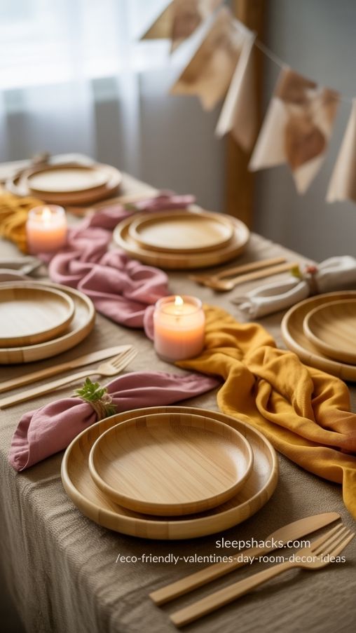 Biodegradable Table Settings for Valentines Day