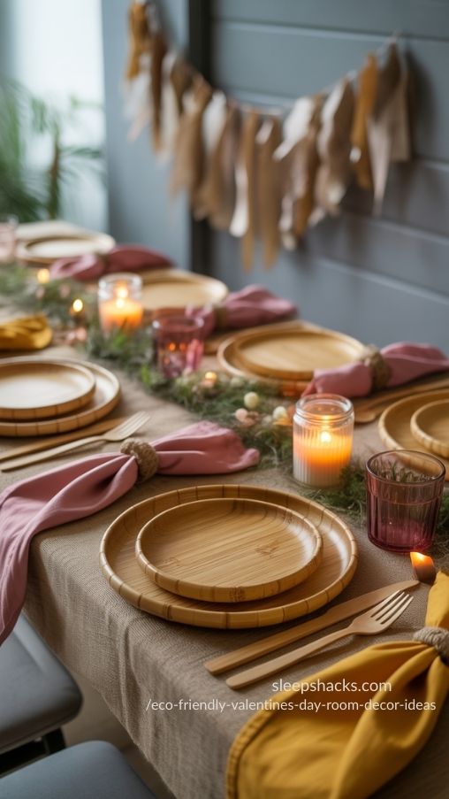 Biodegradable Table Settings for Valentines Day