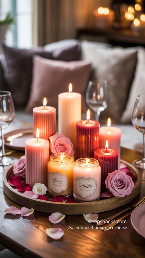 Cozy Candle Display Ideas for Valentine’s Day