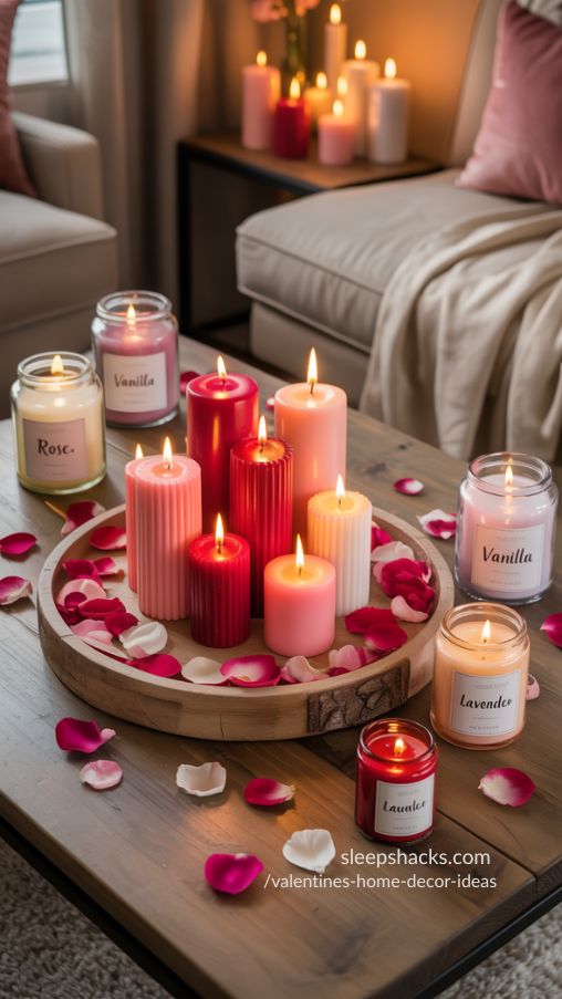 Cozy Candle Display Ideas for Valentine’s Day