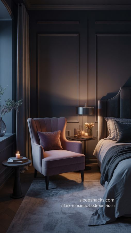 Creating a Cozy Seating or Reading Nook – Intimate and Luxurious Dark Romantic Bedroom