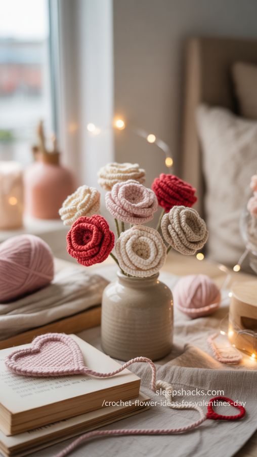 Crochet Flower Ideas for Valentines Day – Handmade Romantic Home Decor