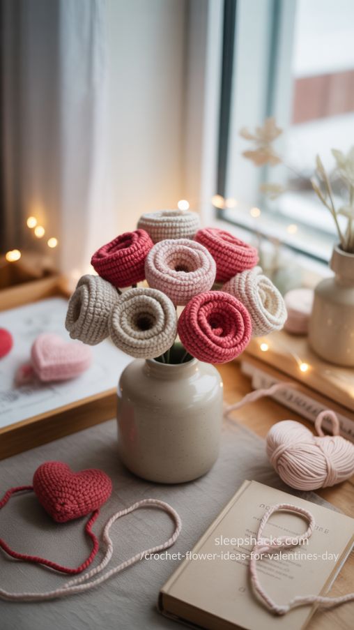 Crochet Flower Ideas for Valentines Day – Handmade Romantic Home Decor