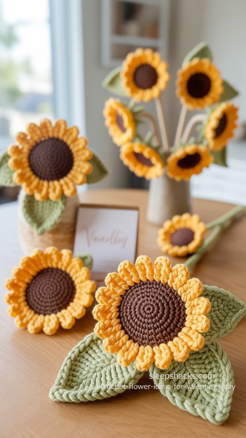 Crochet Sunflower Ideas for Valentines Day – Bright and Cheerful Handmade Decor
