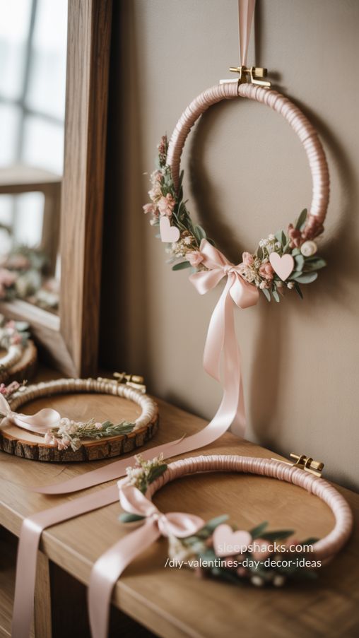DIY Heart Wreaths and Hoop Decorations for Valentine’s Day