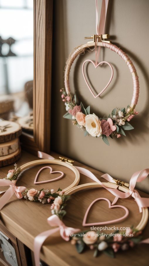 DIY Heart Wreaths and Hoop Decorations for Valentine’s Day