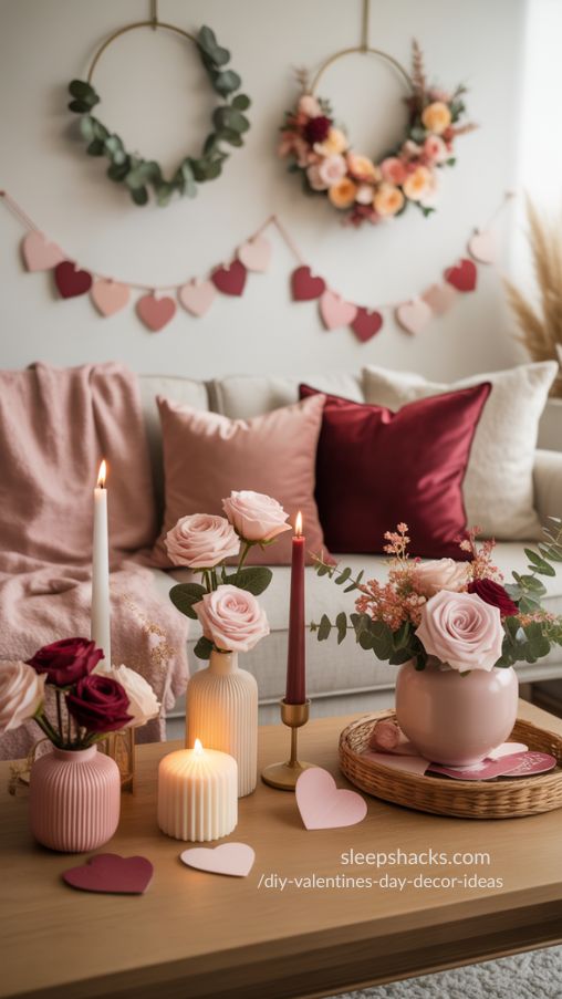DIY Valentines Day Decor Ideas with the Perfect Color Palette