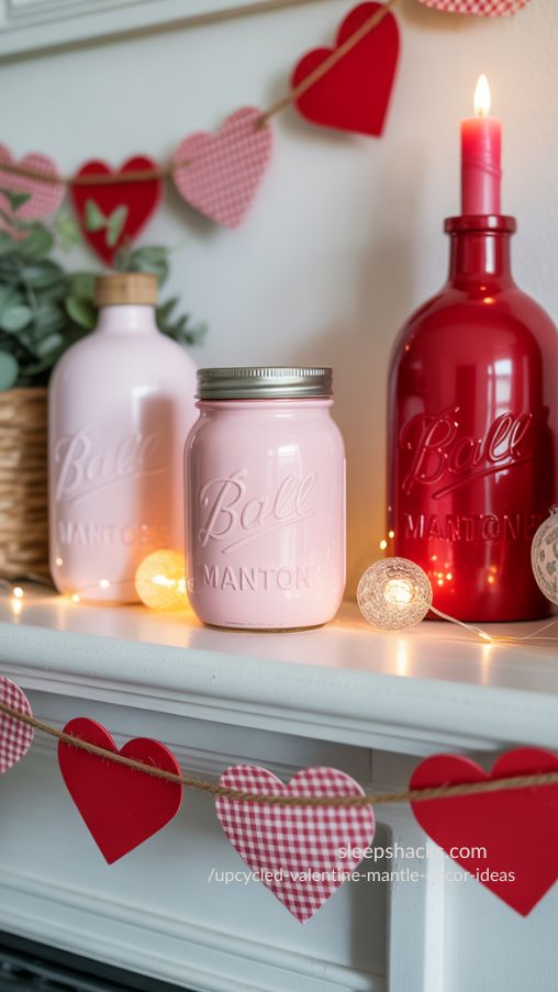 Easy DIY Valentine Mantel Projects for Beginners – Upcycled Ideas