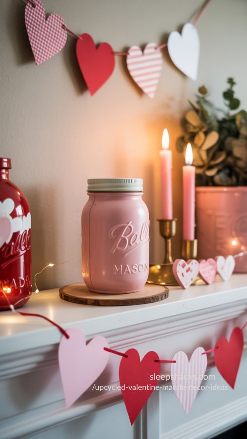 Easy DIY Valentine Mantel Projects for Beginners – Upcycled Ideas
