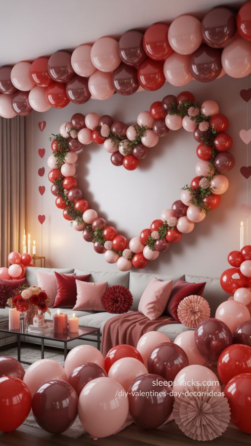 Elegant DIY Balloon Heart Wall for Valentine’s Day Decor