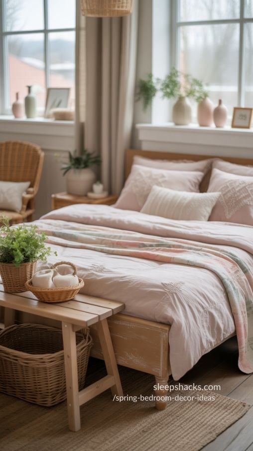 Farmhouse-Inspired Spring Bedroom Layout Ideas