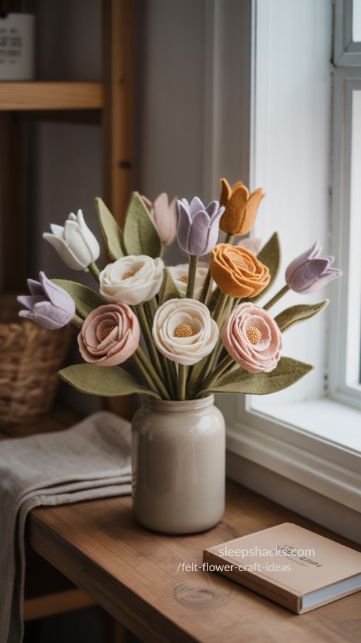 Felt Flower Craft Ideas for Beautiful Handmade Bouquets