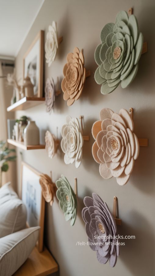 Felt Flower Craft Ideas for Creative and Flexible Wall Displays