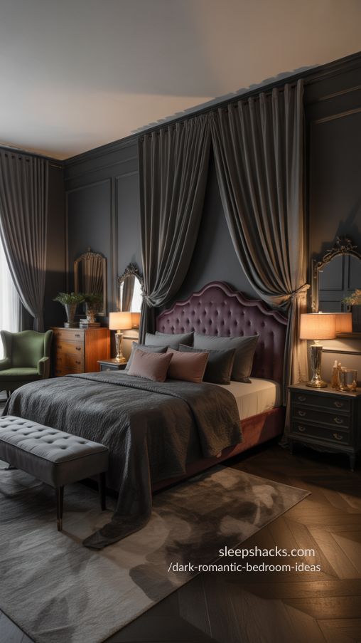 Furniture Choices That Complement a Dark Romantic Bedroom – Luxurious, Moody, and Cozy