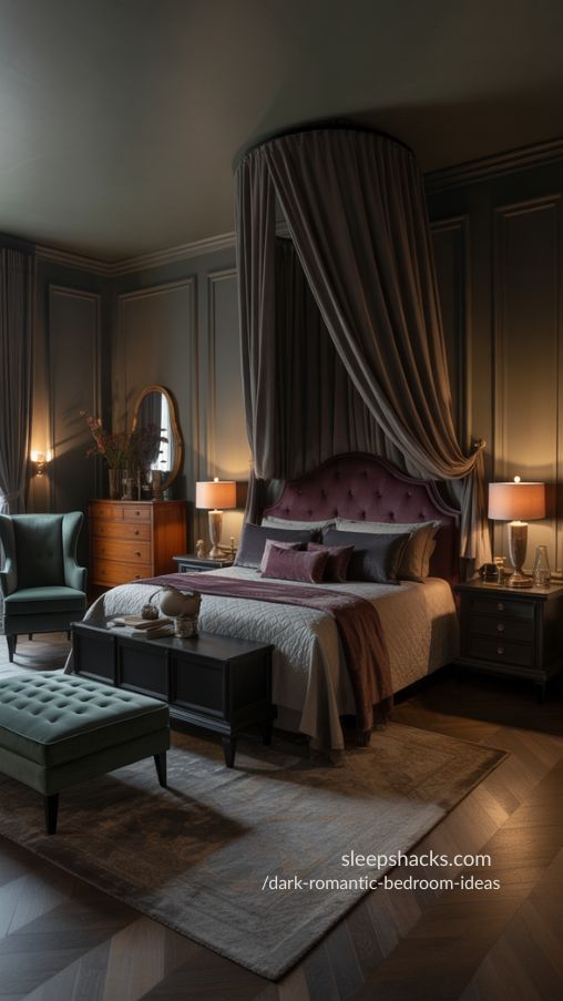 Furniture Choices That Complement a Dark Romantic Bedroom – Luxurious, Moody, and Cozy