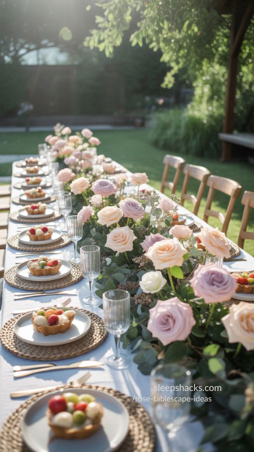 Indoor vs. Outdoor Rose Tablescapes