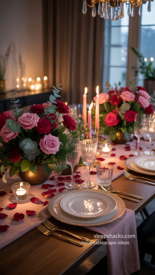 Indoor vs. Outdoor Rose Tablescapes