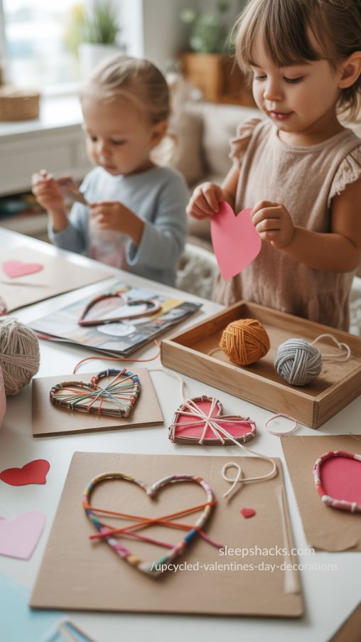 Kid-Friendly Upcycled Valentine’s Day Crafts with Recycled Paper and Handmade Hearts