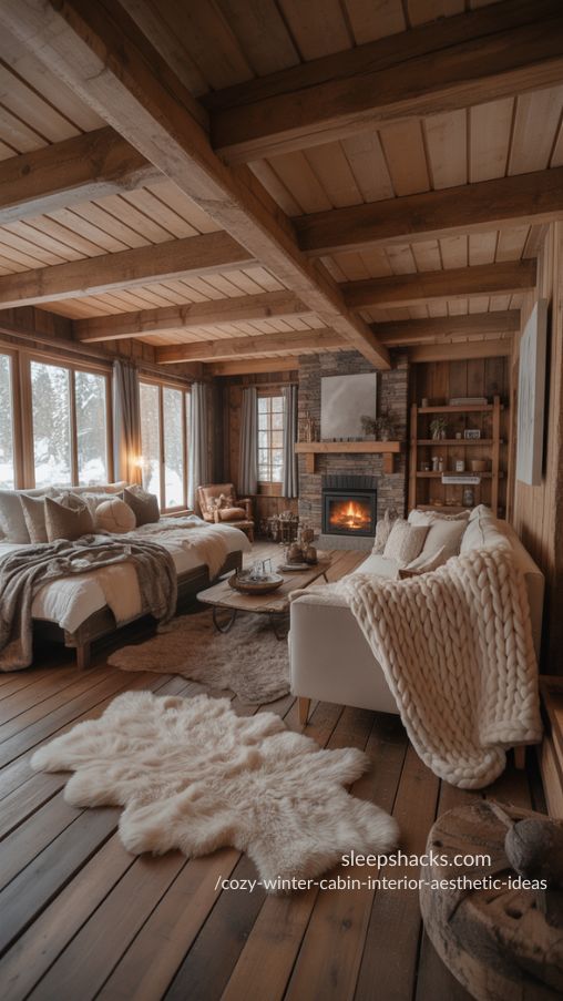 Layer Rich Textures for Cozy Winter Cabin Comfort
