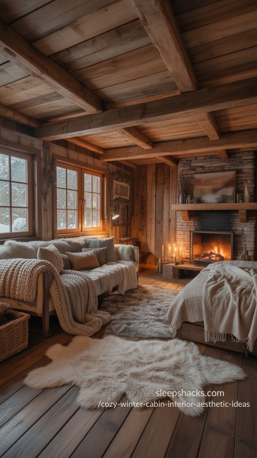 Layer Rich Textures for Cozy Winter Cabin Comfort
