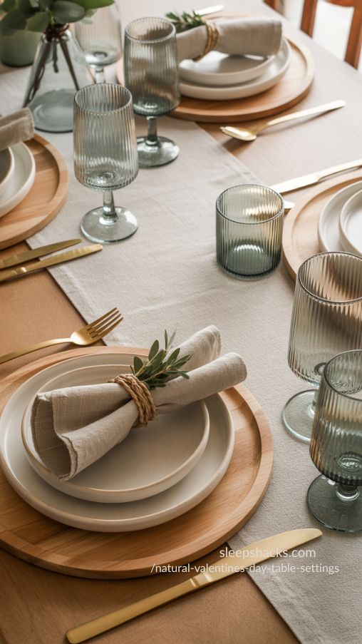Layered Textures in Natural Valentine’s Day Table Settings