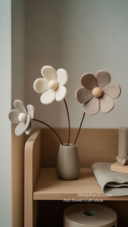 Minimal Felt Flower Craft Ideas for Calm and Thoughtful Decor