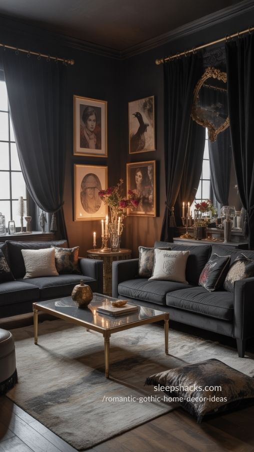 Romantic Gothic Living Room Ideas – Elegant, Cozy & Dramatic Interiors