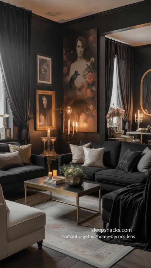 Romantic Gothic Living Room Ideas – Elegant, Cozy & Dramatic Interiors