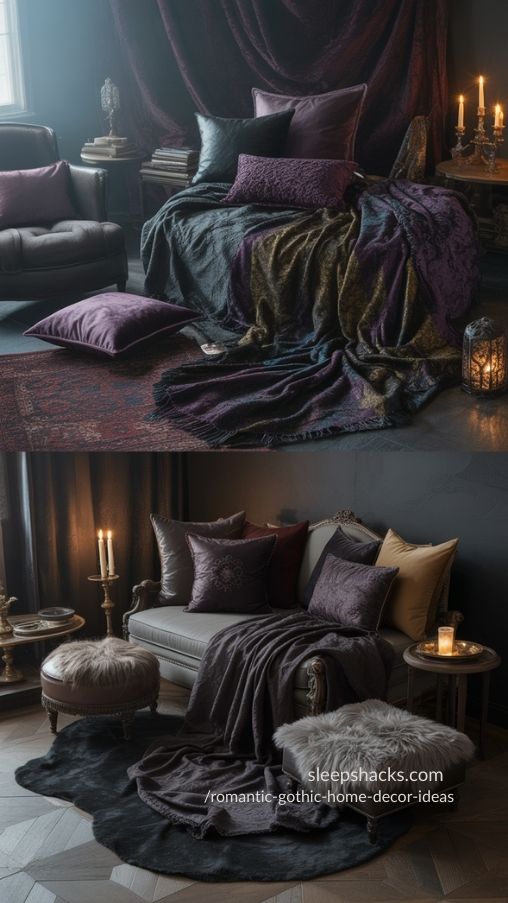 Romantic Gothic Textiles & Soft Furnishings – Cozy, Luxurious Interiors