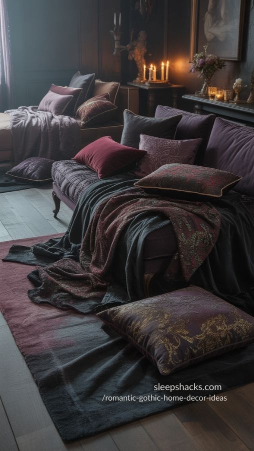 Romantic Gothic Textiles & Soft Furnishings – Cozy, Luxurious Interiors