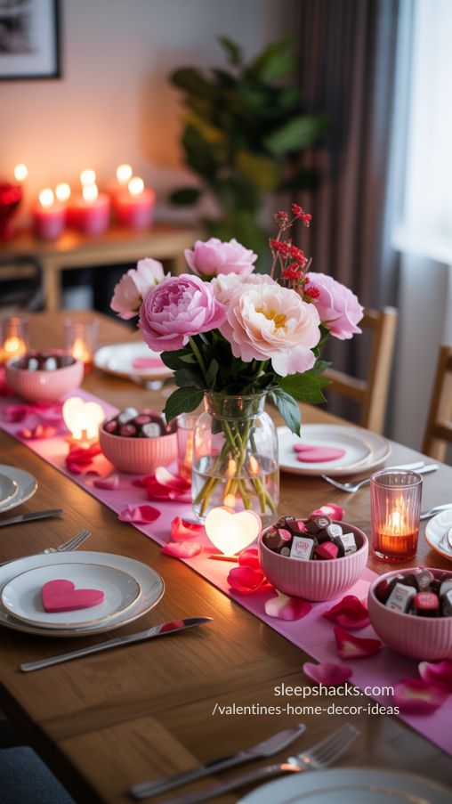 Romantic Valentine’s Day Table Centerpiece Ideas