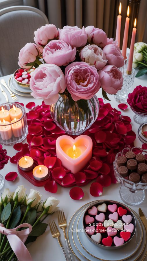 Romantic Valentine’s Day Table Centerpiece Ideas