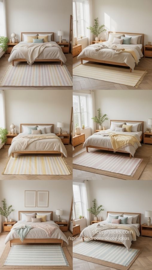 Spring Bedroom Decor Ideas with Pastel Rugs for a Fresh Bedroom Look