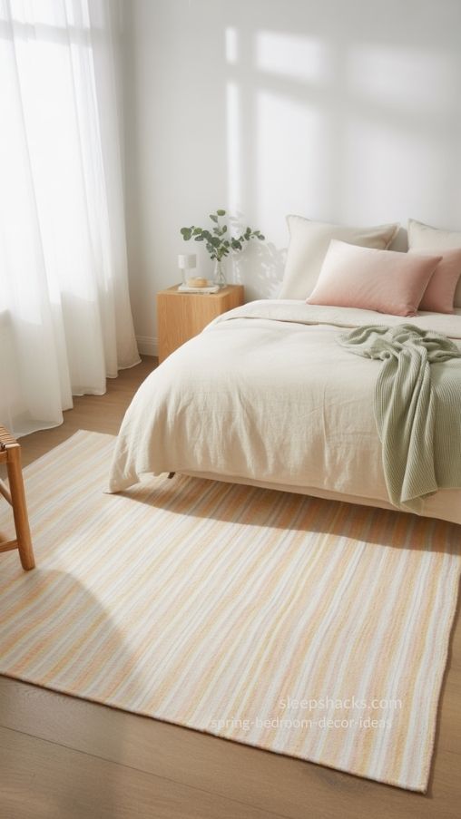 Spring Bedroom Decor Ideas with Pastel Rugs for a Fresh Bedroom Look