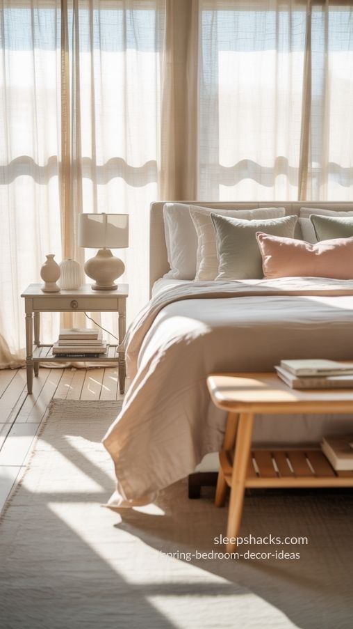 Spring Bedroom Decor Ideas with Simple Furniture Rearrangement
