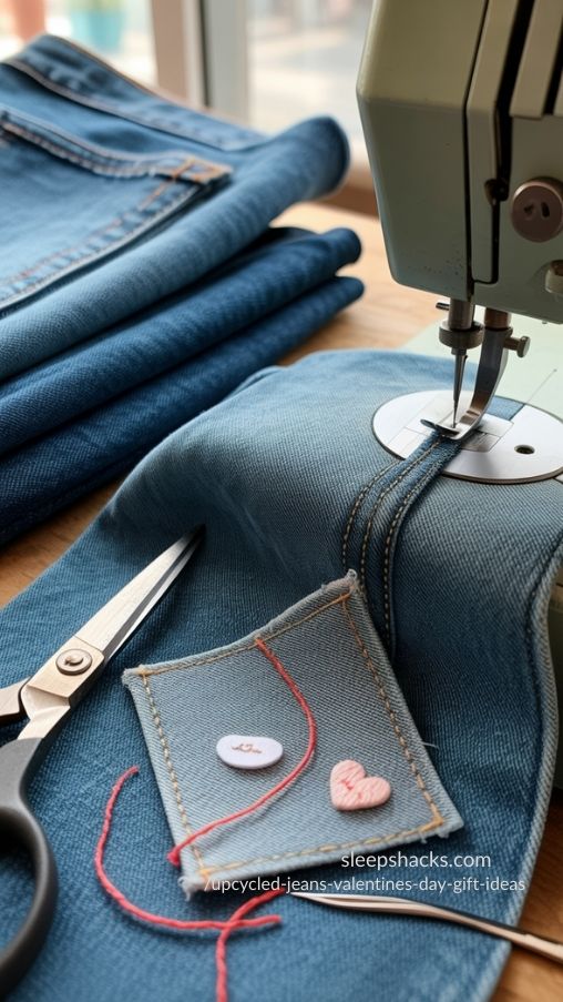 Tips for Working With Denim for Upcycled Valentines Day Gifts