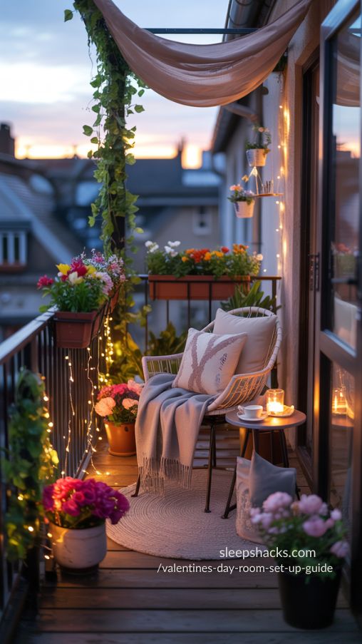 Valentine’s Day Balcony & Outdoor Corner Setup Ideas for Romance
