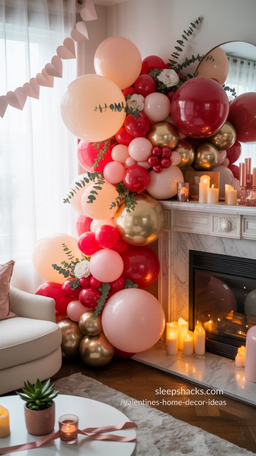Valentine’s Day Balloon Garlands & Party Decor Ideas