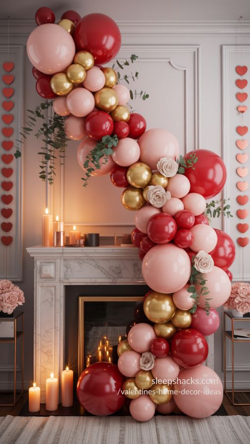 Valentine’s Day Balloon Garlands & Party Decor Ideas