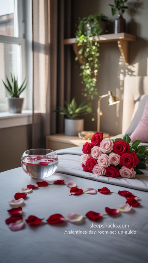 Valentine’s Day Floral Arrangements & Greenery for a Romantic Room Setup