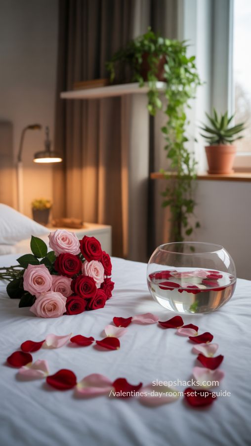 Valentine’s Day Floral Arrangements & Greenery for a Romantic Room Setup