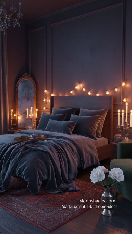 Why a Dark Romantic Bedroom Feels So Special – Cozy, Moody, and Luxurious